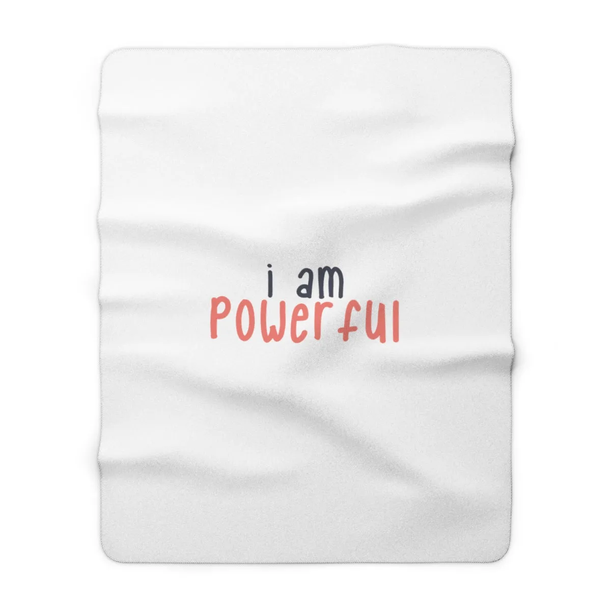 IAC  Home & Livings- Blankets  / Sherpa Fleece Blanket /I am powerful black with coral