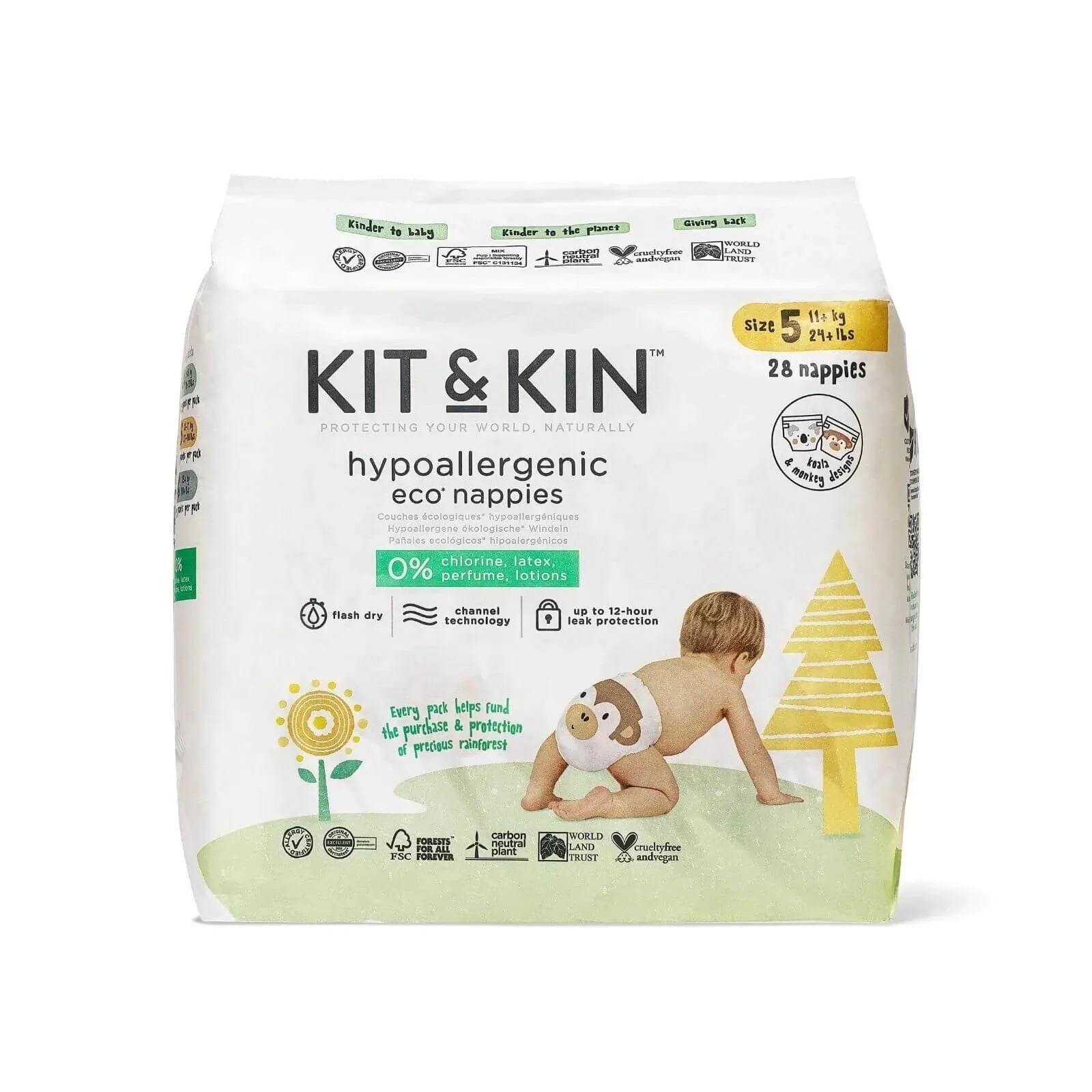 Kit & Kin Nappies Size 5 - 28 pcs