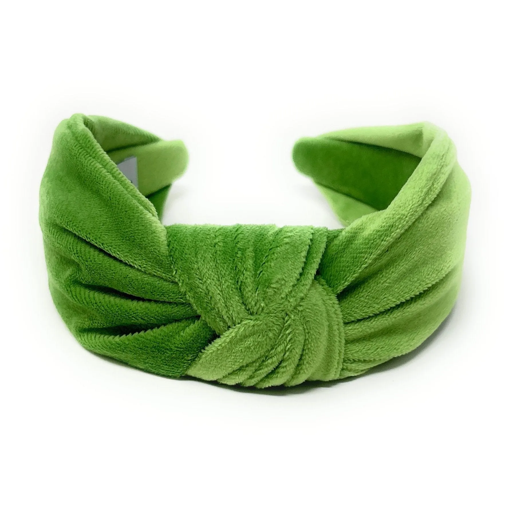 Lime Green Wide Velvet Knot Headband