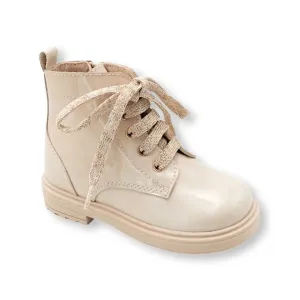 Luna- Light Beige Patent Leather Boots