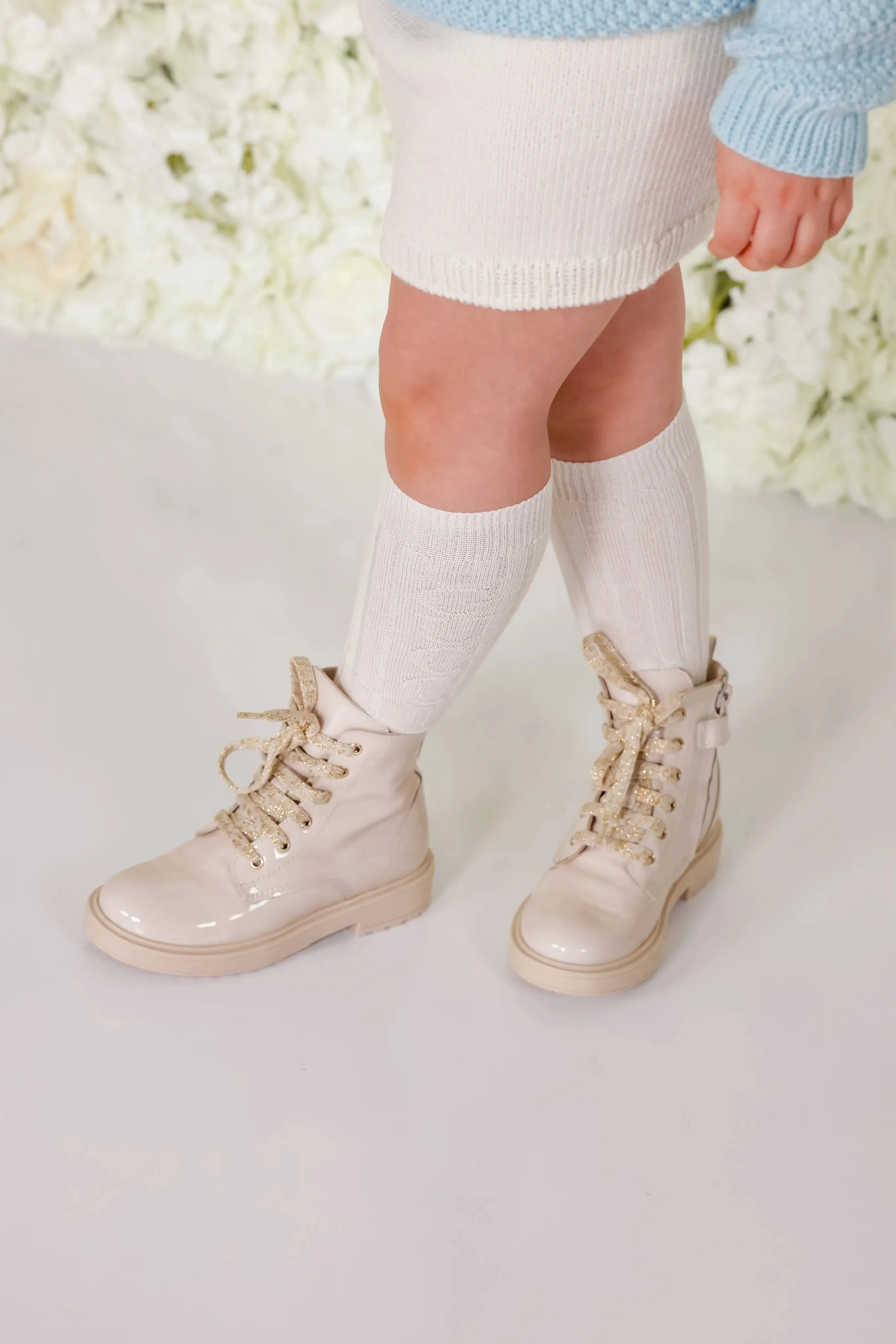 Luna- Light Beige Patent Leather Boots