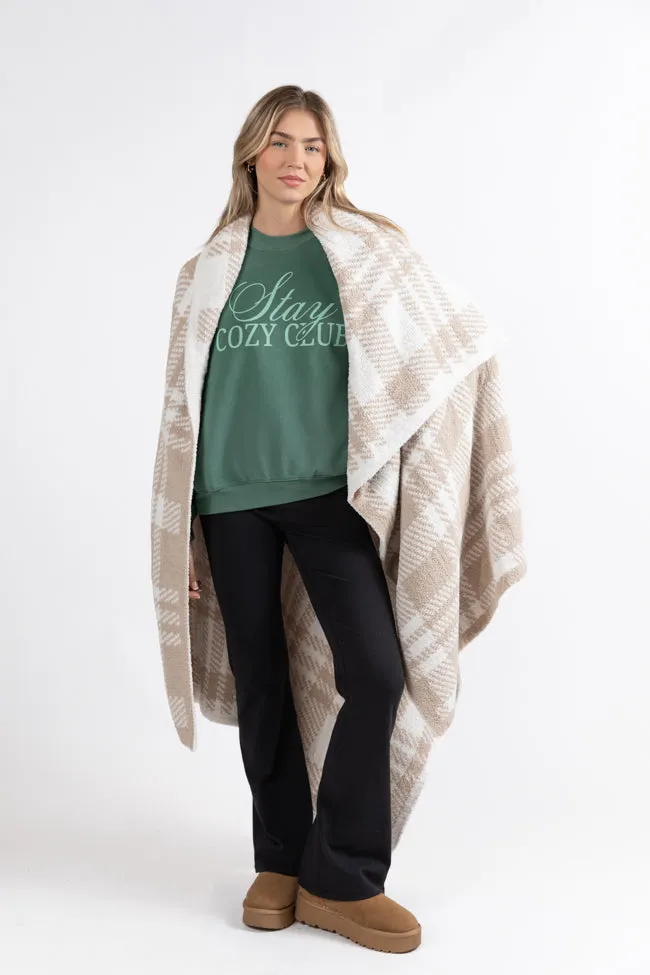 Make Me Believe Taupe Plaid Blanket FINAL SALE