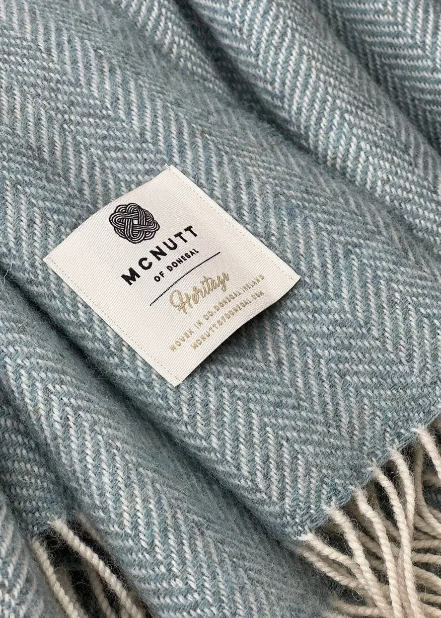 McNutt Herringbone Throw | Sea Green