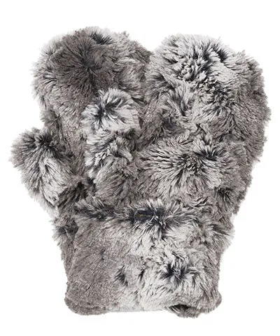 Men's Mittens - Luxury Faux Fur in Seattle Sky