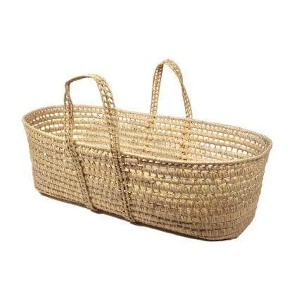 Natural palm leaf moses basket plus mattress