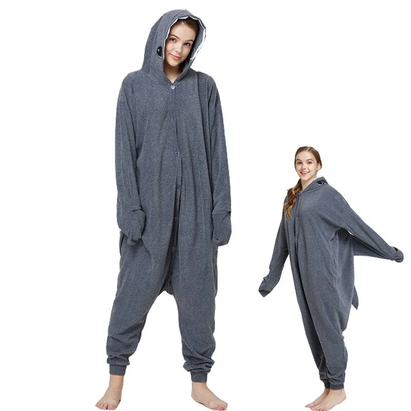 Pajamas Cartoon One-Piece Pijama Women Men Suit Onesies For Adults Fleece Couple Raccoon