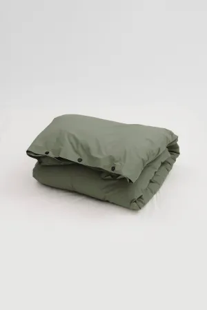 Percale Double Duvet Olive Green