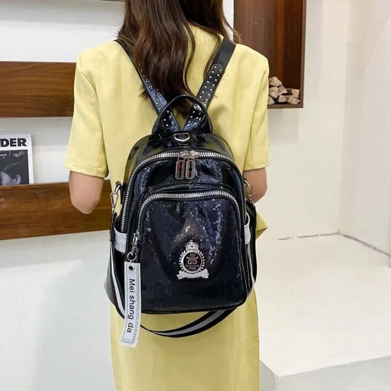 PU Leather Retro Outdoor Backpack For Girls