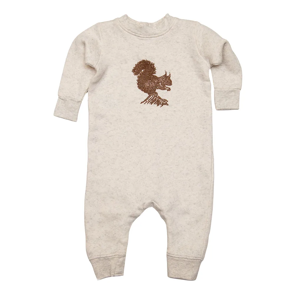 Red Squirrel Fleece Romper