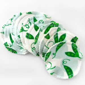 Reusable Facial Rounds (Set of 10) * Sweet Pea Print * Organic Cotton   |  Washable Makeup Remover Wipes