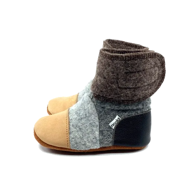 Sandstone Felted Wool Booties