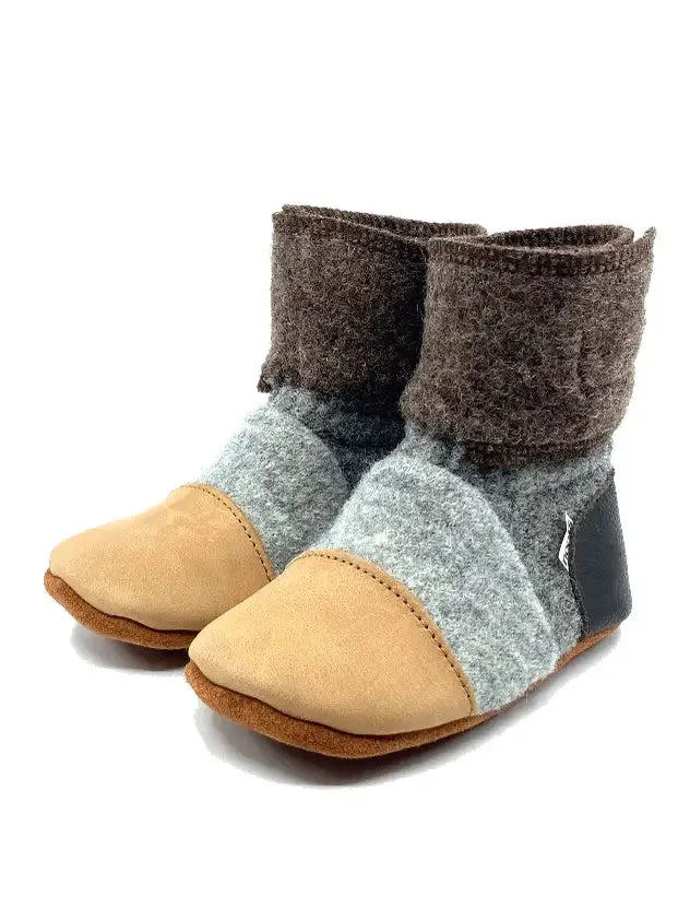 Sandstone Felted Wool Booties