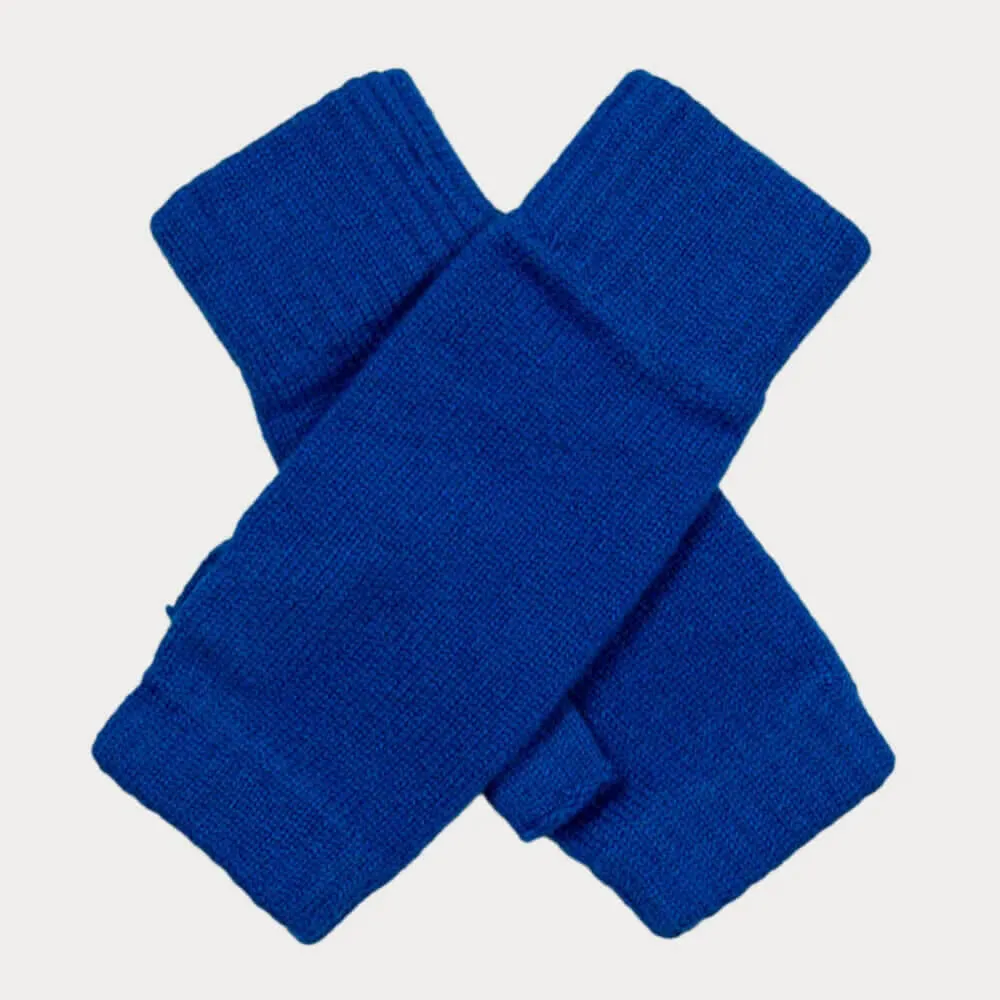 Sapphire Blue Cashmere Beanie and Mittens Set