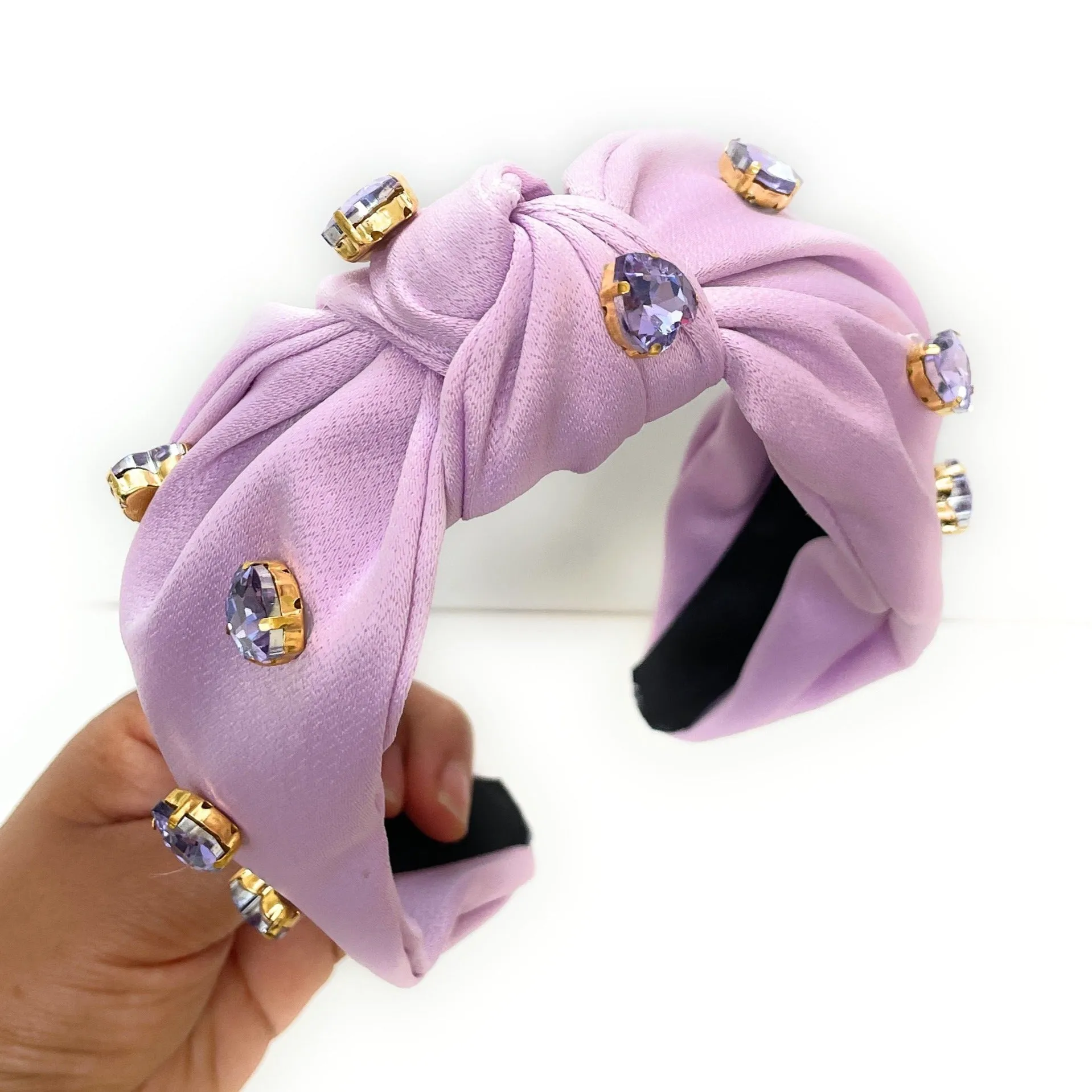 Satin Knot Jeweled Headband