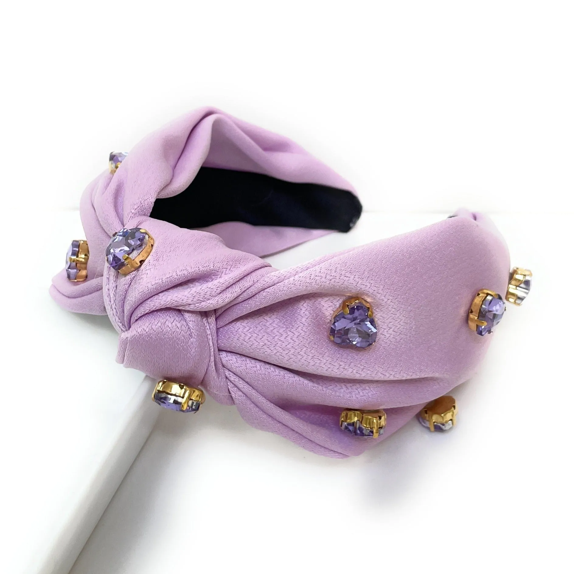 Satin Knot Jeweled Headband