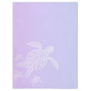 Sea Turtle Family Reverse Minky Blankets-Lilac