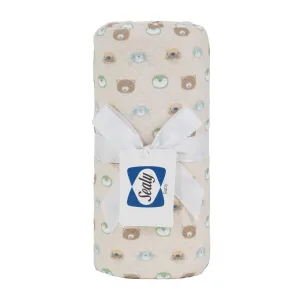 Sealy Baby Printed Knit Blanket - Beige Animal Faces