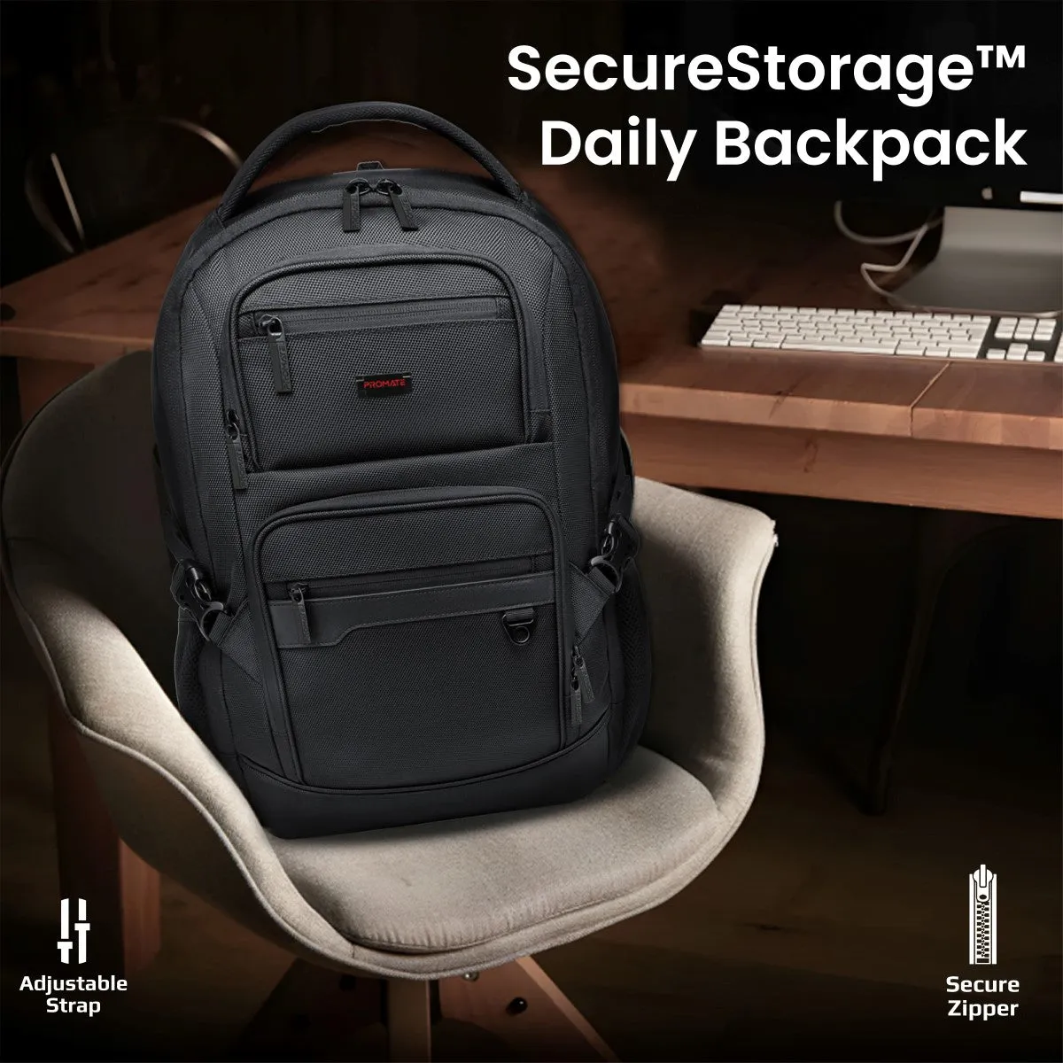 SecureStorage™ 15.6” Laptop Backpack with Multiple Large Compartments