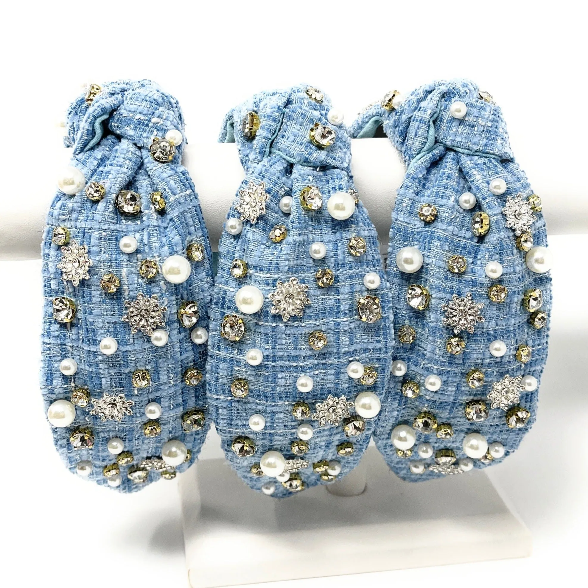 Snowflake Jeweled Knot Headband