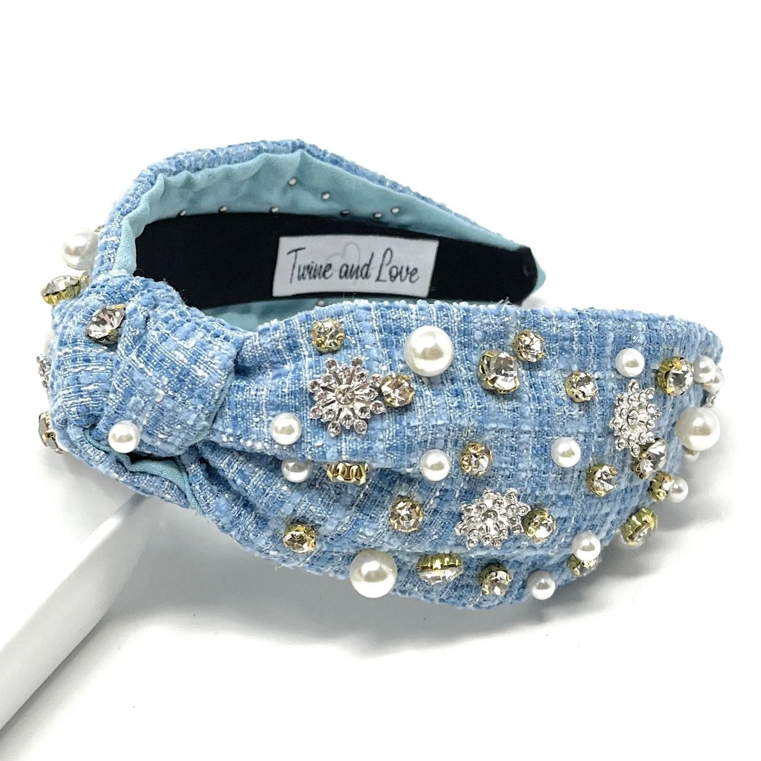 Snowflake Jeweled Knot Headband