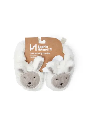 Sophie Home Cotton Knit Baby Booties - Sheep