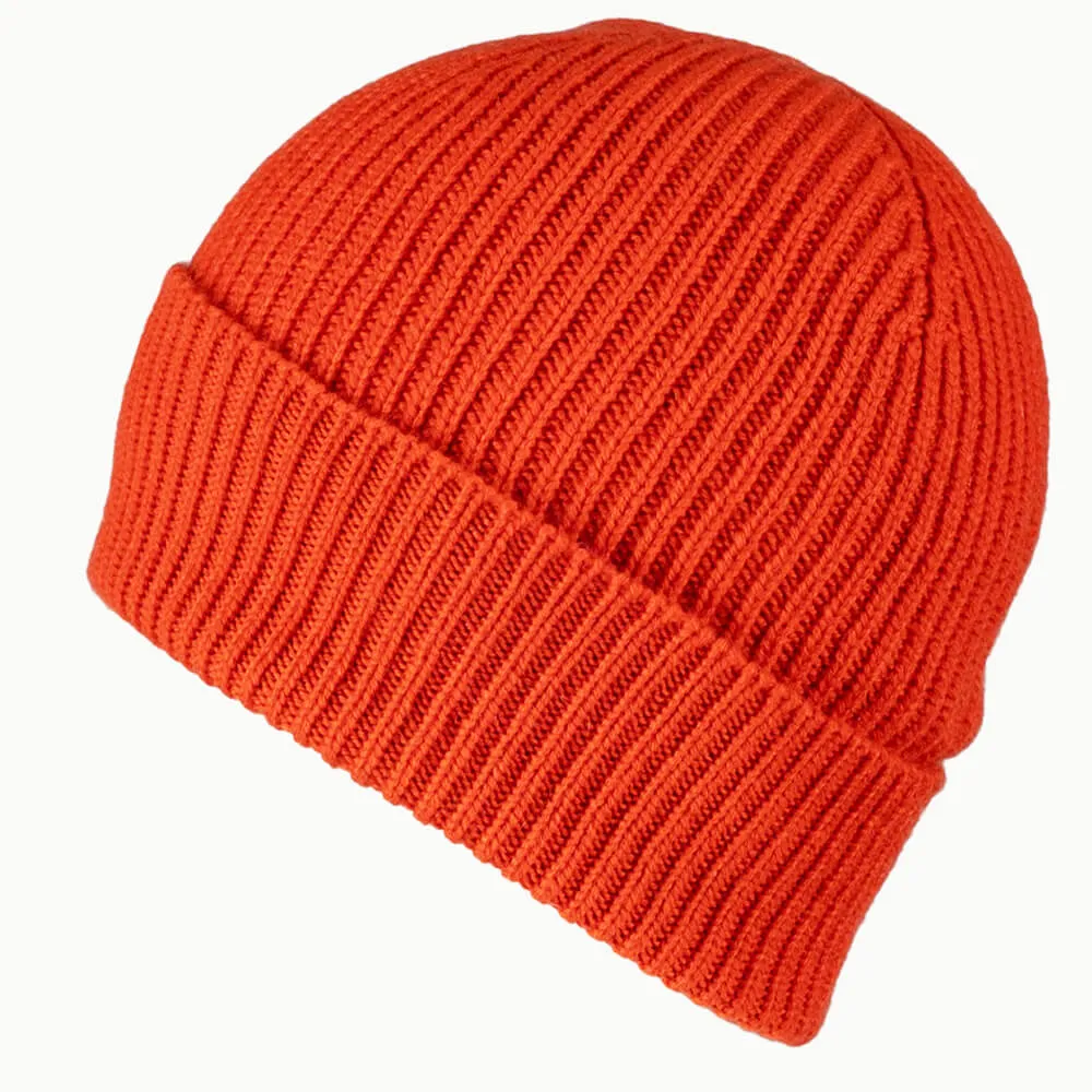 Sunrise Orange Cashmere Beanie and Mittens Set