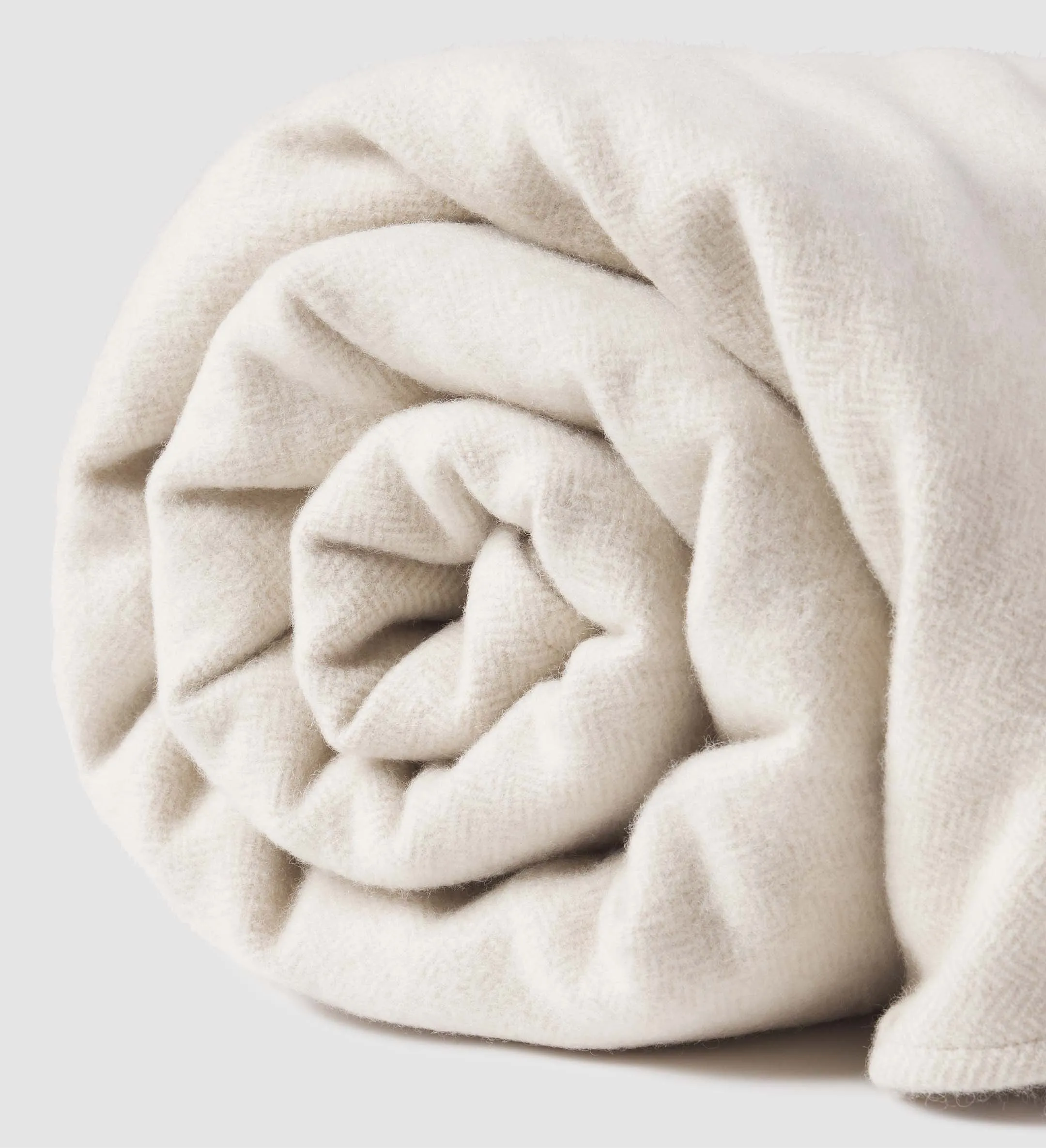 The Herringbone Wool Cashmere Throw Blanket