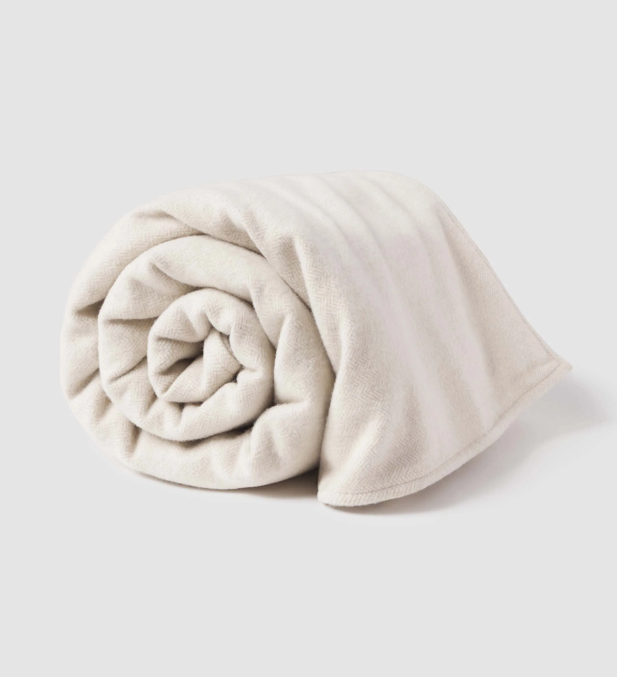 The Herringbone Wool Cashmere Throw Blanket