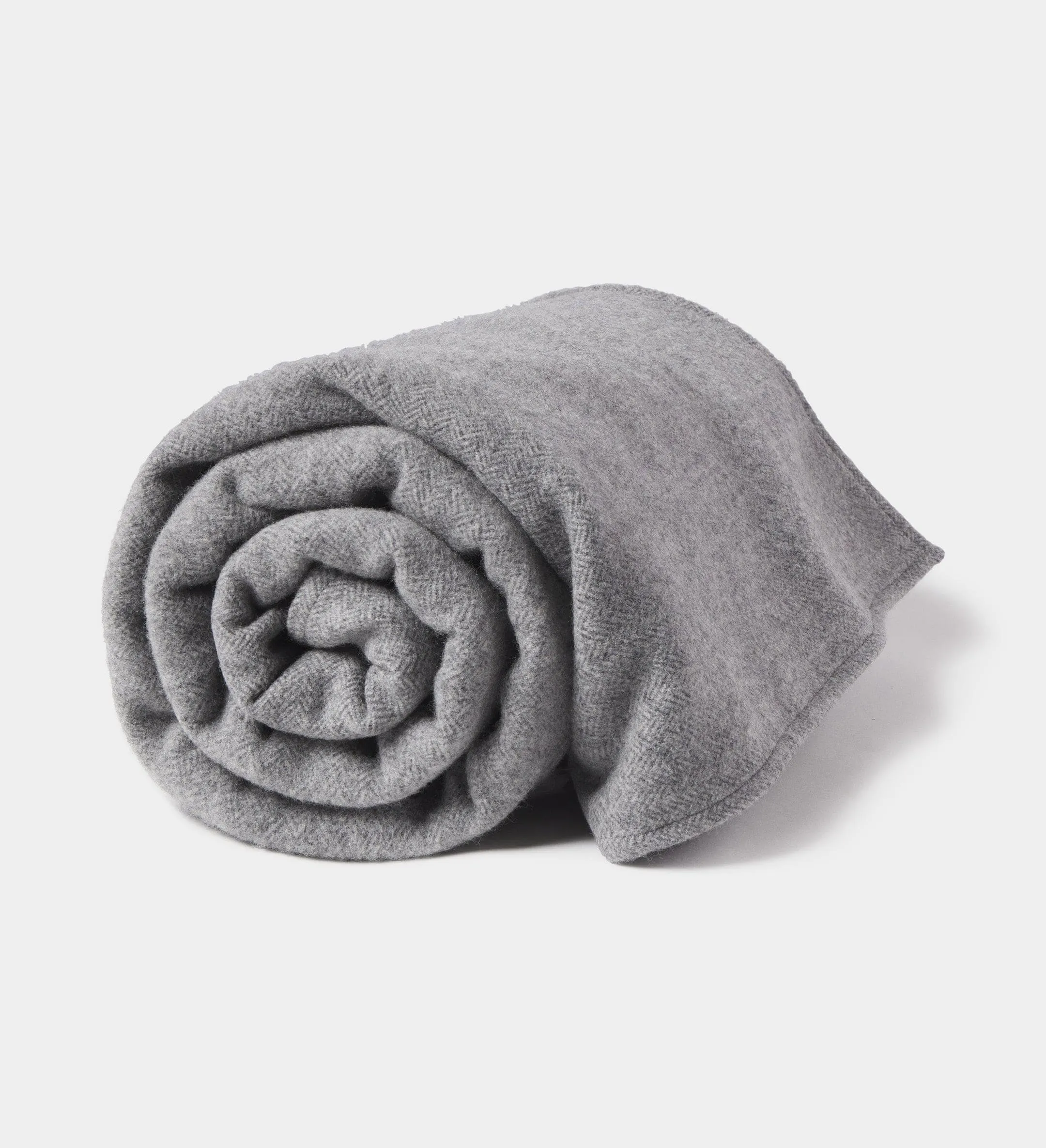 The Herringbone Wool Cashmere Throw Blanket