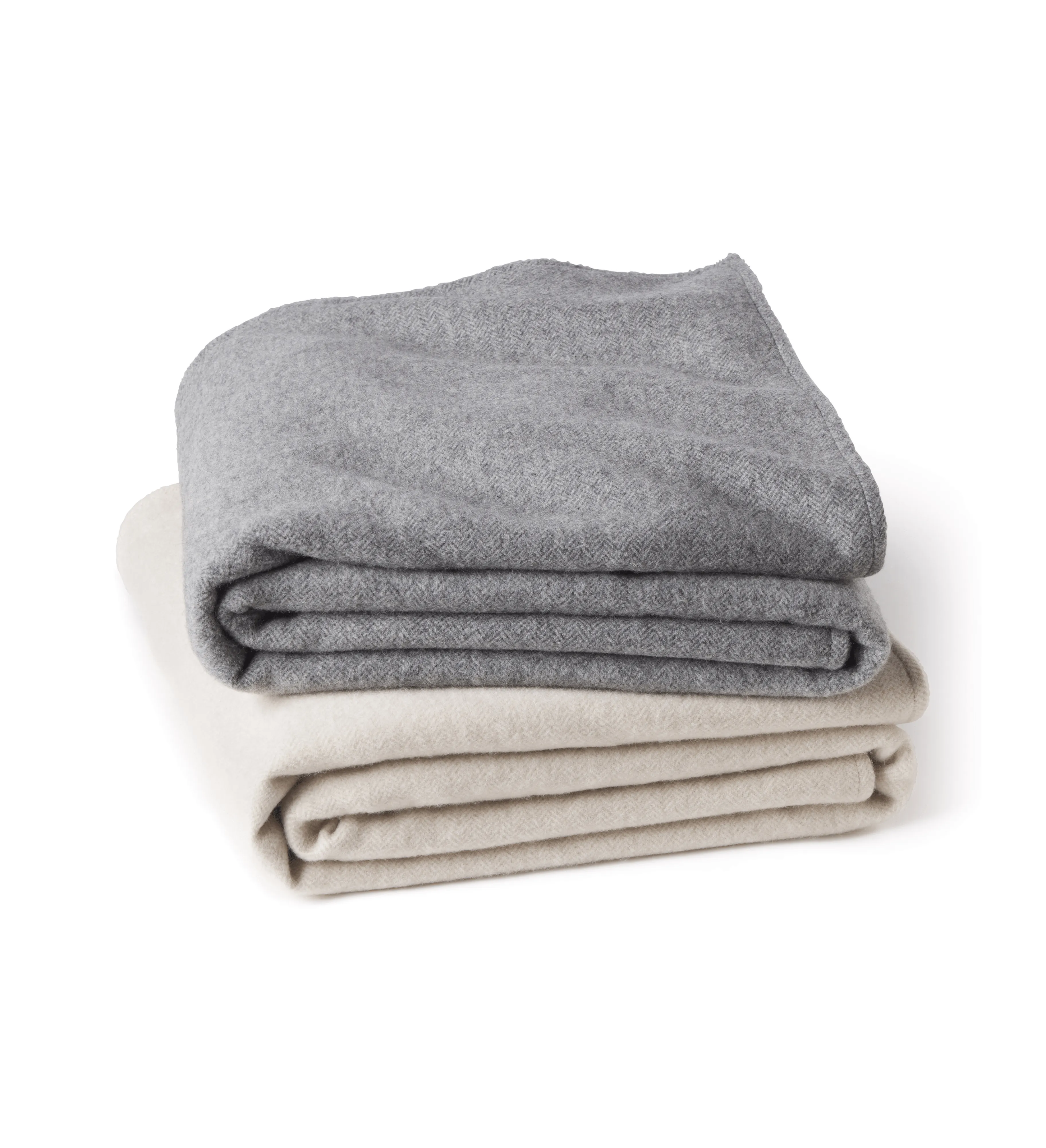 The Herringbone Wool Cashmere Throw Blanket