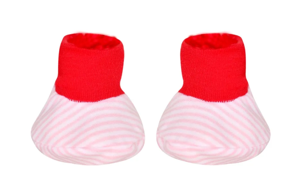 THE LITTLE LOOKERS Cotton Cap,Mitten and Booty Set for Unisex New Born Babies and Infants