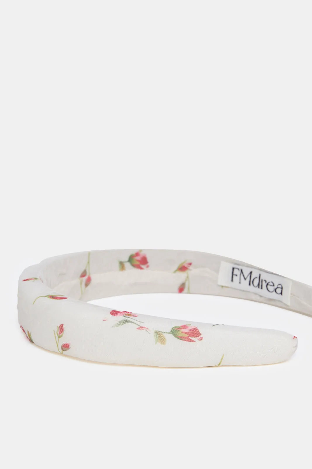 Women White Floral Print Headband Set (Pack of 2)