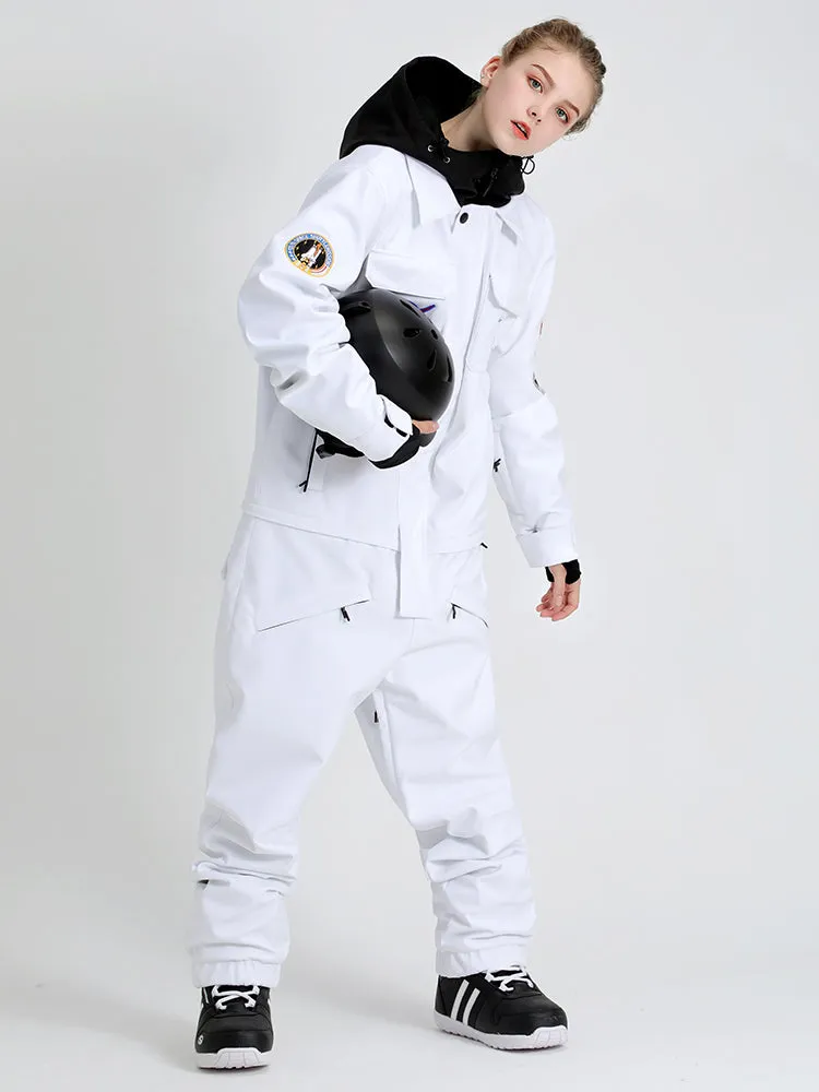 Women's Slope Star White One Piece Snowboard Suit Jumpsuit