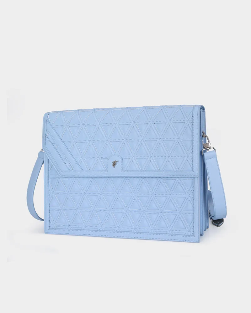 Woven Laptop Bag in Baby Blue