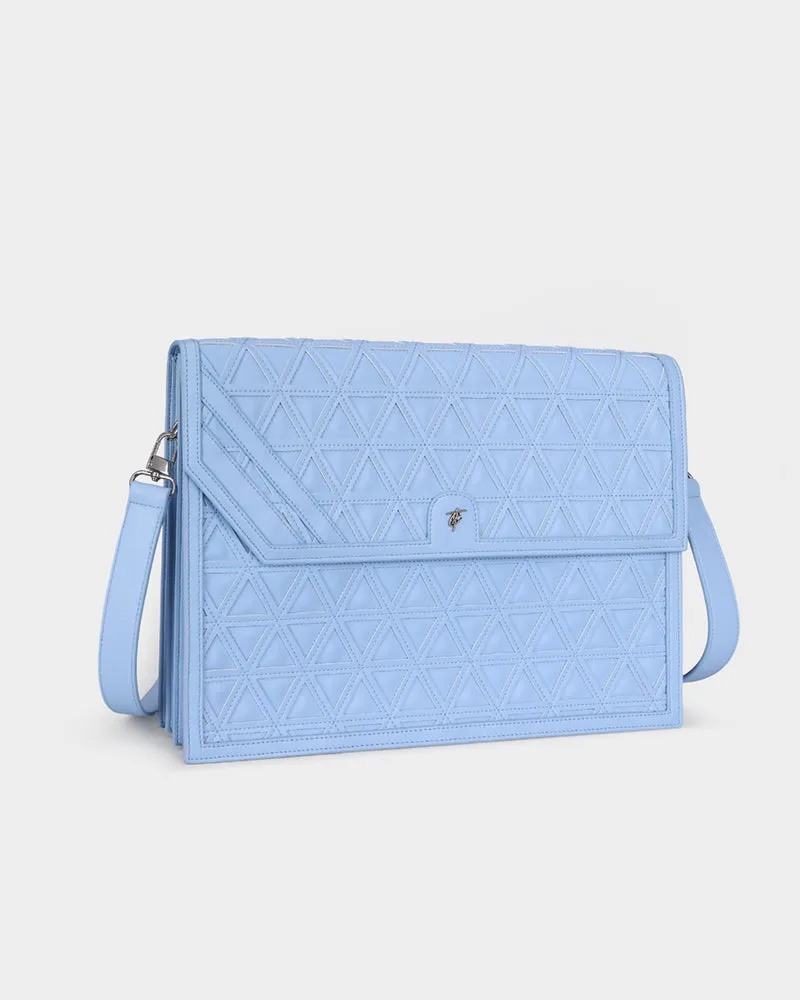 Woven Laptop Bag in Baby Blue